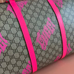 GUCCI CHROMA LARGE DUFFLE BAG 45 PINK IN GG MONOGRAM CANVAS