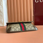 OPHIDIA BELT BAG 24 IN BEIGE AND DARK BROWN CANVAS