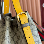 GUCCI DRAWSTRING BACKPACK TIGER HEAD 27 IN BROWN CANVAS