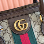GG 25S SAVOY LARGE BAG 48 IN BEIGE AND EBONY GG SUPREME CANVAS