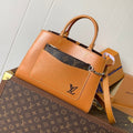 MARELLE TOTE BB BAG 30 IN BRONZE BROWN EPI GRAIN COWHIDE LEATHER
