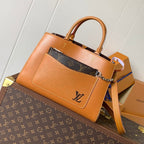MARELLE TOTE BB BAG 30 IN BRONZE BROWN EPI GRAIN COWHIDE LEATHER