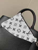 MARELLE TOTE BB BAG 30 IN BLACK EPI GRAIN COWHIDE LEATHER
