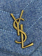 LOULOU MINI BAG 20 IN BLUE DENIM GOLD HARDWARE