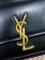 SOLFERINO SMALL SATCHEL 19 IN BLACK CALFSKIN GOLD HARDWARE