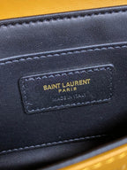 SOLFERINO SMALL SATCHEL 19 IN SAFFRON YELLOW CALFSKIN GOLD HARDWARE