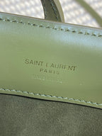 LE 37 MINI BUCKET BAG 15 IN AVOCADO GREEN CALFSKIN GOLD HARDWARE