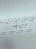 VOLTAIRE IN BOX SHOULDER BAG 21 IN WHITE CALFSKIN GOLD METALLIC