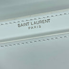 VOLTAIRE HALF-MOON SHOULDER BAG 24 IN WHITE CALFSKIN GOLD METALLIC