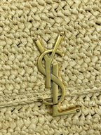 SOLFERINO MEDIUM CROSSBODY BAG 23 IN BEIGE MIX BROWN RAFFIA