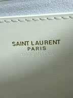 VOLTAIRE TOP HANDLE IN BOX 21 IN WHITE CALFSKIN GOLD HARDWARE