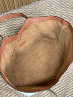 Y TOTE BAG 39 IN TAWNY BROWN MIX WHITE CALFSKIN