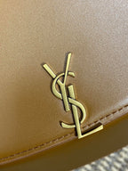 VOLTAIRE TOP HANDLE IN BOX 21 IN TAWNY BROWN CALFSKIN GOLD HARDWARE