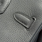 HERMES 25S BIRKIN 30 IN CHARCOAL GRAY CALFSKIN SILVER HARDWARE
