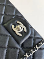 CC SMALL 20 FLAP BAG IN BLACK CALFSKIN