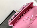 CC MEDIUM 25 CLASSIC BAG IN LIGHT PINK MIX BLACK WOOL TWEED