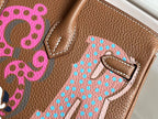BIRKIN 25 BAG IN CHOCOLATE BROWN CALFSKIN WITH COLORFUL STICKER (MADE-TO-ODER)