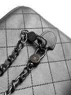 SMALL BACKPACK 25 IN BLACK CALFSKIN BLACK CHAIN