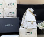 CC 25 HANDBAG IN WHITE 30 GRAINED CALFSKIN GOLD HARDWARE
