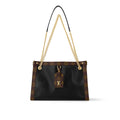 NOVA PM 31 IN BLACK CALFSKIN AND BROWN MONOGRAM CANVAS TRIM