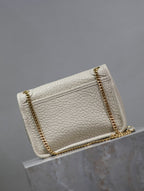 NIKI BABY 22 IN WHITE ELEPHANT PATTERN LAMBSKIN GOLD LOGO