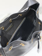 PARIS VII SMALL HOBO 30 IN BLACK GRAINED LEATHER GOLD HARDWARE