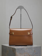 MANHATTAN SMALL 24 IN BRONZE BROWN CALFSKIN GOLD HARDWARE