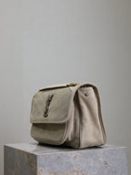 NIKI MEDIUM 28 IN GRAY MATTE SUEDE GRAY LOGO