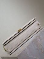 BECKY 26 IN WHITE QUILTED LAMBSKIN GOLD HARDWARE
