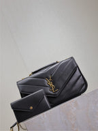 LOULOU SMALL 24 IN BLACK SHEEPSKIN GOLD HARDWARE