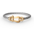 FORCE LARGE HORSESHOE HALF DIAMOND BRACELET GOLD