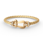 FORCE LARGE HORSESHOE HALF DIAMOND BRACELET GOLD