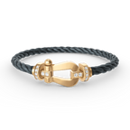 FORCE LARGE HORSESHOE HALF DIAMOND BRACELET GOLD