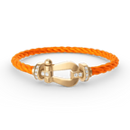 FORCE LARGE HORSESHOE HALF DIAMOND BRACELET GOLD