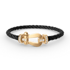 FORCE LARGE HORSESHOE HALF DIAMOND BRACELET GOLD