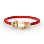 FORCE LARGE HORSESHOE HALF DIAMOND BRACELET GOLD