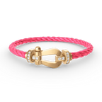 FORCE LARGE HORSESHOE HALF DIAMOND BRACELET GOLD
