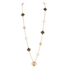 DETACHABLE CLOVER 15(11+4) FLOWER ROSE GOLD NECKLACE SET