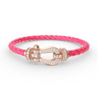 FORCE LARGE HORSESHOE FULL DIAMOND BRACELET ROSE GOLD