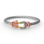 FORCE LARGE HORSESHOE  COLORED DIAMOND BRACELET ROSE GOLD