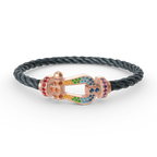 FORCE LARGE HORSESHOE  COLORED DIAMOND BRACELET ROSE GOLD