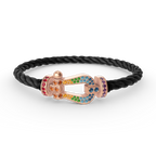 FORCE LARGE HORSESHOE  COLORED DIAMOND BRACELET ROSE GOLD