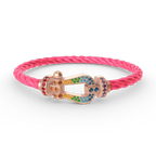 FORCE LARGE HORSESHOE  COLORED DIAMOND BRACELET ROSE GOLD