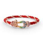 FORCE LARGE HORSESHOE  COLORED DIAMOND BRACELET ROSE GOLD