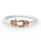 FORCE LARGE HORSESHOE  COLORED DIAMOND BRACELET ROSE GOLD