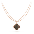 CLOVER 25MM GOLD DARK MOP BIG CLOVER NECKLACE