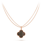 CLOVER 25MM GOLD DARK MOP BIG CLOVER NECKLACE