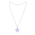 CLOVER SILVER CHALCEDONY BIG CLOVER NECKLACE