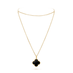 CLOVER 25MM GOLD ONYX BIG CLOVER NECKLACE