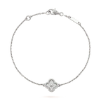 CLOVER  SINGLE FLOWER BRACELET SILVER